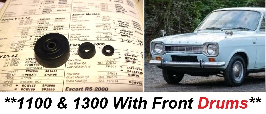 BRAKE MASTER CYLINDER REPAIR SEALS KIT (Ford Escort Mk1) (1100cc & 1300c) (Single Line + Drum/Drum) (1968- 74) 